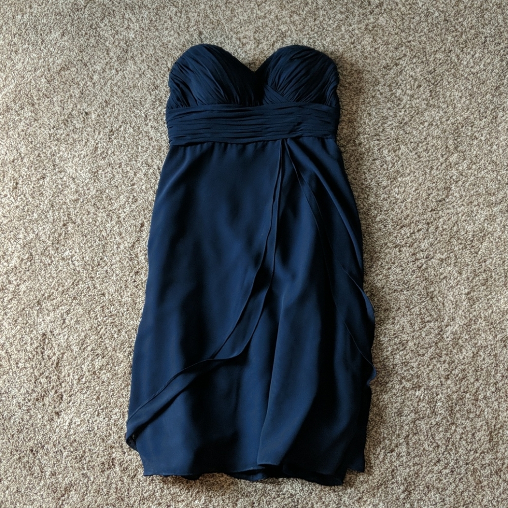 Strapless Navy Dress